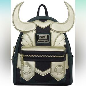 Loki Loungefly Black and Gold Mini Backpack